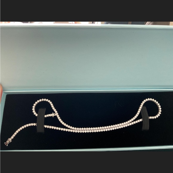 7.35ct diamond tennis necklace. 3 prong. - Picture 3 of 5